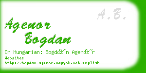 agenor bogdan business card
